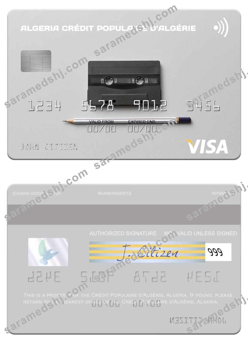 Algeria Crédit Populaire d’Algérie visa card